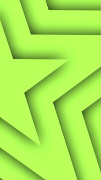 parrot green color stars slowly growing from left side. Seamless loop symmetrical animation. Abstract growing half stars shape motion graphics background.
