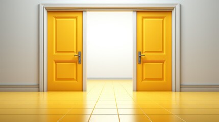 Yellow doors UHD wallpaper