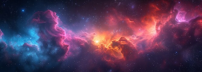 Fototapeta premium Space with bright colors, and an intense blue