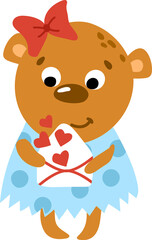 Obraz na płótnie Canvas A valentine bear with an envelope