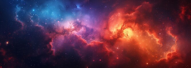 Naklejka premium Space with bright colors, and an intense blue