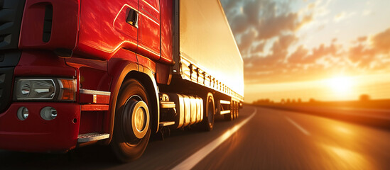 Logistics company truck on the road