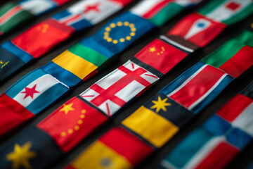 International Flags and Language Reference Collection - obrazy, fototapety, plakaty
