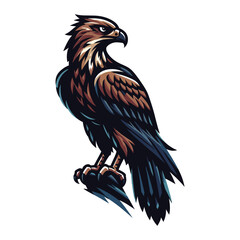 Obraz premium Wild animal bird of prey, raptor bird vector design illustration, hawk eagle falcon logo flat design template isolated on white background