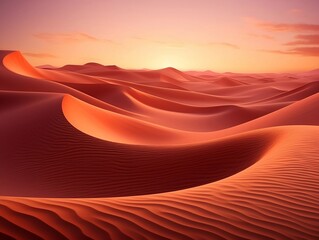Desert landscape at sunset