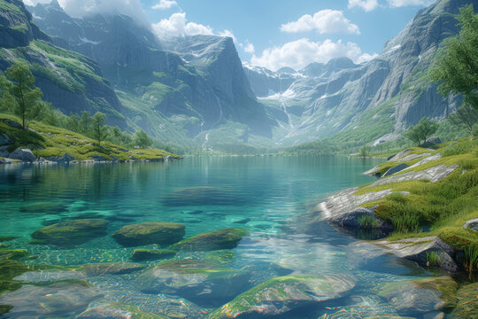 A virtual reality nature exploration app that transports users to various breathtaking natural landscapes, fostering a sense of connection with the environment.  Generative Ai.