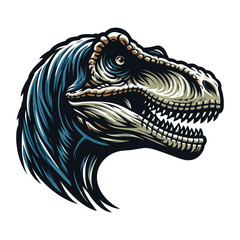 Wild beast animal raptor dinosaur head face vector design illustration, prehistoric dino flat design template isolated on white background
