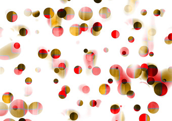 Multicolored festive bokeh lights on a white background