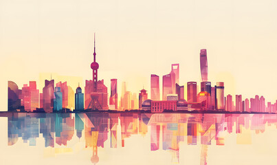 Obraz premium Night of Lujiazui, Shanghai cityscape