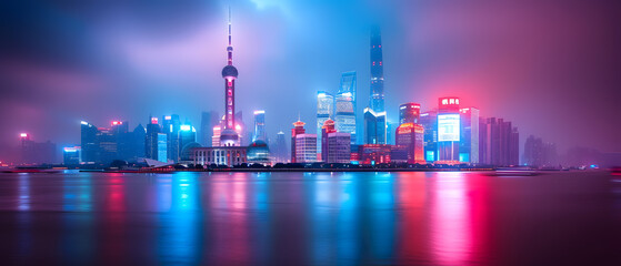 Night of Lujiazui, Shanghai cityscape
