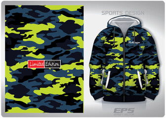 Vector sports shirt background image.lemon green camouflage military pattern design, illustration, textile background for sports long sleeve hoodie,jersey hoodie.eps