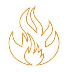line fire flame icon set