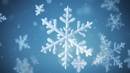 Fototapeta na wymiar Festive snowflake background with beautiful design and space for text