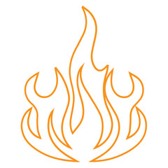 line fire flame icon set