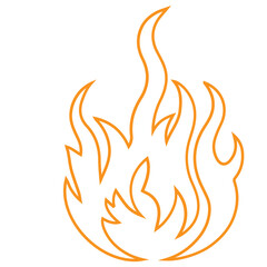 line fire flame icon set