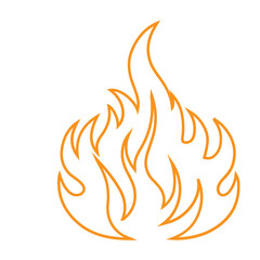 line fire flame icon set