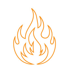 line fire flame icon set