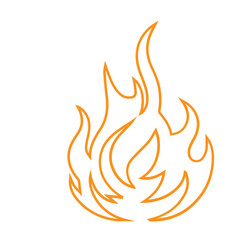 line fire flame icon set