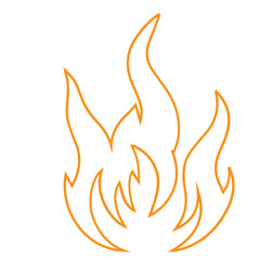 line fire flame icon set