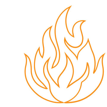 line fire flame icon set