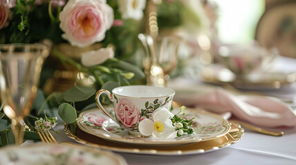 Delightful afternoon tea with cakes and pastries - obrazy, fototapety, plakaty