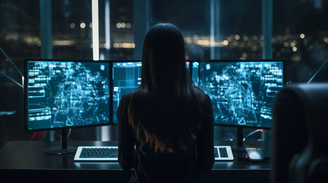 person watching monitors