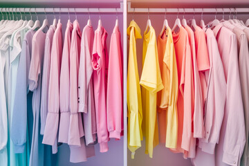 Synchronized Style: Colorful Closet Composition