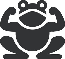 Simplistic Black Silhouette of a Frog in a Minimalist Design Style