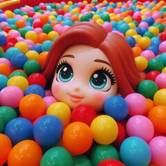 Fototapeta na wymiar The colorful plastic balls that are in the ball pits for children to play