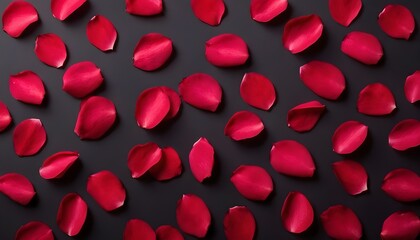 Multitude of red petals 