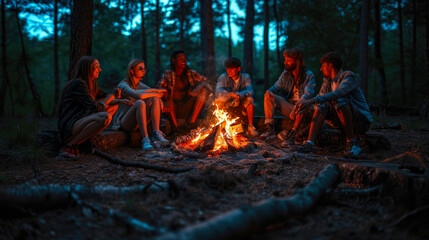 Youthful Flames: Campfire Party Delight