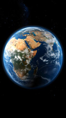 Planet Earth globe view from space with North and South America. This image elements furnished by NASA.