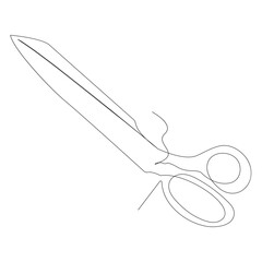 continuous single line drawing of scissors art drawing and illustration scissors symbol concept design
