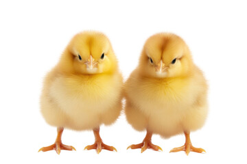 Obraz premium cute chicks isolated on white transparent background.