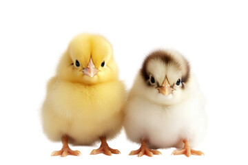 Obraz premium cute chicks isolated on white transparent background.