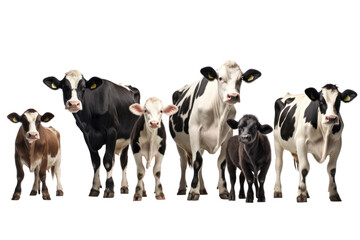 complete dairy cow and livestock care isolated on white transparent background.