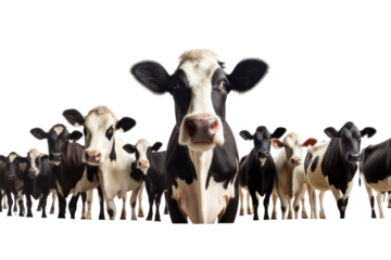 complete dairy cow and livestock care isolated on white transparent background.