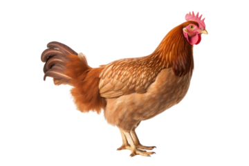 Chicken, farming for protein, meat, isolated on white transparent background.