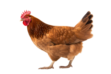 Chicken, farming for protein, meat, isolated on white transparent background.