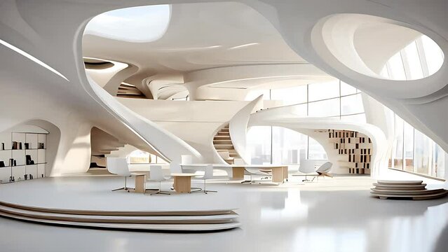 Three dimensional futuristic interior design