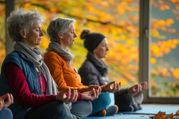 Nature's Embrace: Cozy Yoga Session for Midlife Women