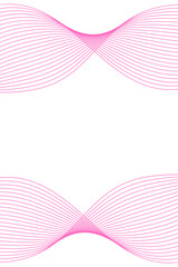 Abstract background with waves for banner. Standart poster size. Vector background with lines. Element for design isolated on white. Pink color. Valentine's Day. Women's Day. Brochure