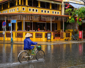 Bicycle Rider during Rain