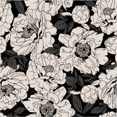 Simple floral modern seamless pattern. Hand drawn flowers and leaves. Repeating vibrant boho prints. Vector illustration