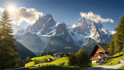 Watzmann mountain sunny day.
