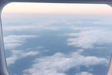 Fototapeta na wymiar looking through a big jet passenger plane window