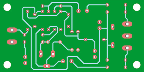 Tracing the conductors of the printed circuit board
of an electronic device. Vector engineering technical
drawing. Pcb template. Electric background.