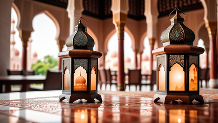 Obraz na płótnie Canvas arabic lantern of ramadan celebration background illustration
