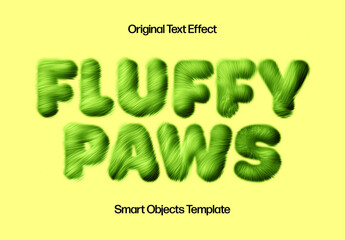 Fototapeta na wymiar Faux Fur Text Effect Mockup With Generative AI