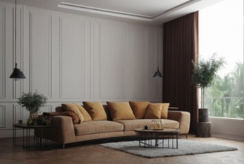 Nordic Elegance Cozy Living Room with Stylish Furniture and Inviting Atmosphere